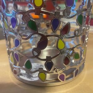 Bath & Body Works 3 Wick Candle Holder  Garland Lights